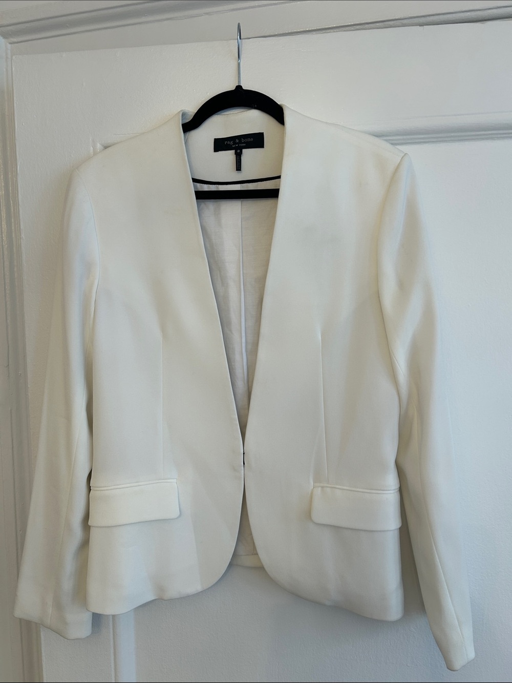 rag & bone White Open-Front Blazer